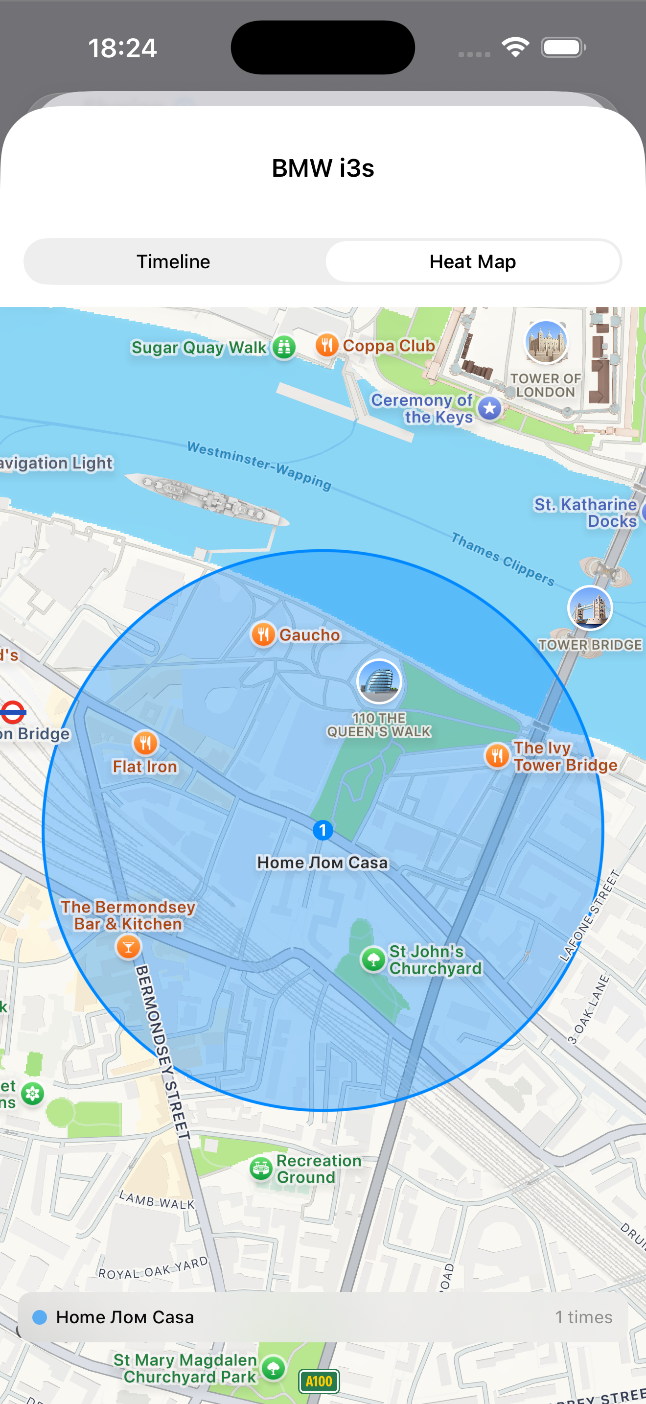 Destination heatmap